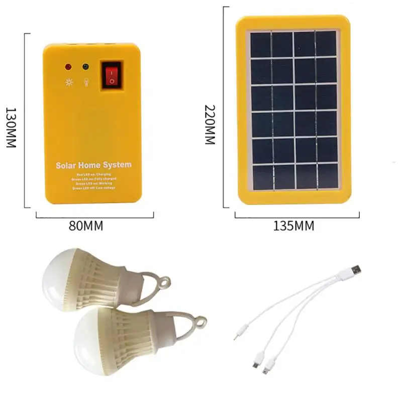 Imagem -04 - Gerador de Painel de Energia Solar Kit de Sistema Doméstico Cabeças Carregamento Usb com Lâmpadas Led Lâmpada Solar Luz de Emergência para Acampamento ao ar Livre