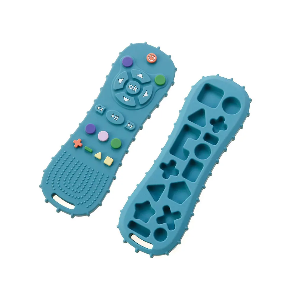 Montessori Baby Silicone Teether Toys Toddler Remote Control Shape Teething Educational Toys for Boys Girls Xmas Gift