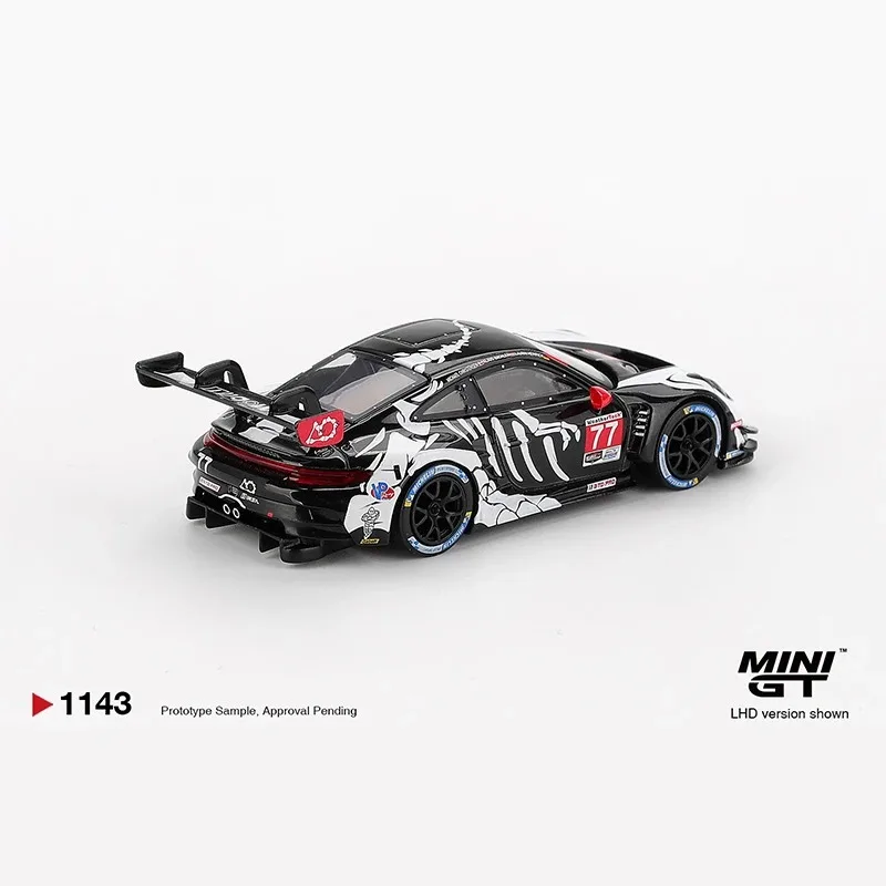 MINIGT 1:64 Porsche 911 GT3 R # 77 # 1143 Modelo de Carro de Liga