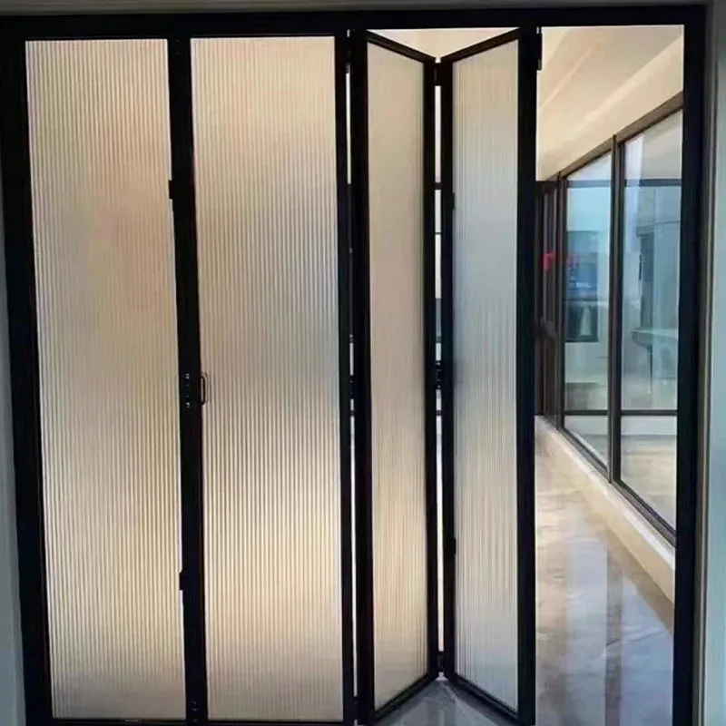 Internet celebrity extremely narrow aluminum alloy folding sliding door customized simple indoor bathroom kitchen minimalist