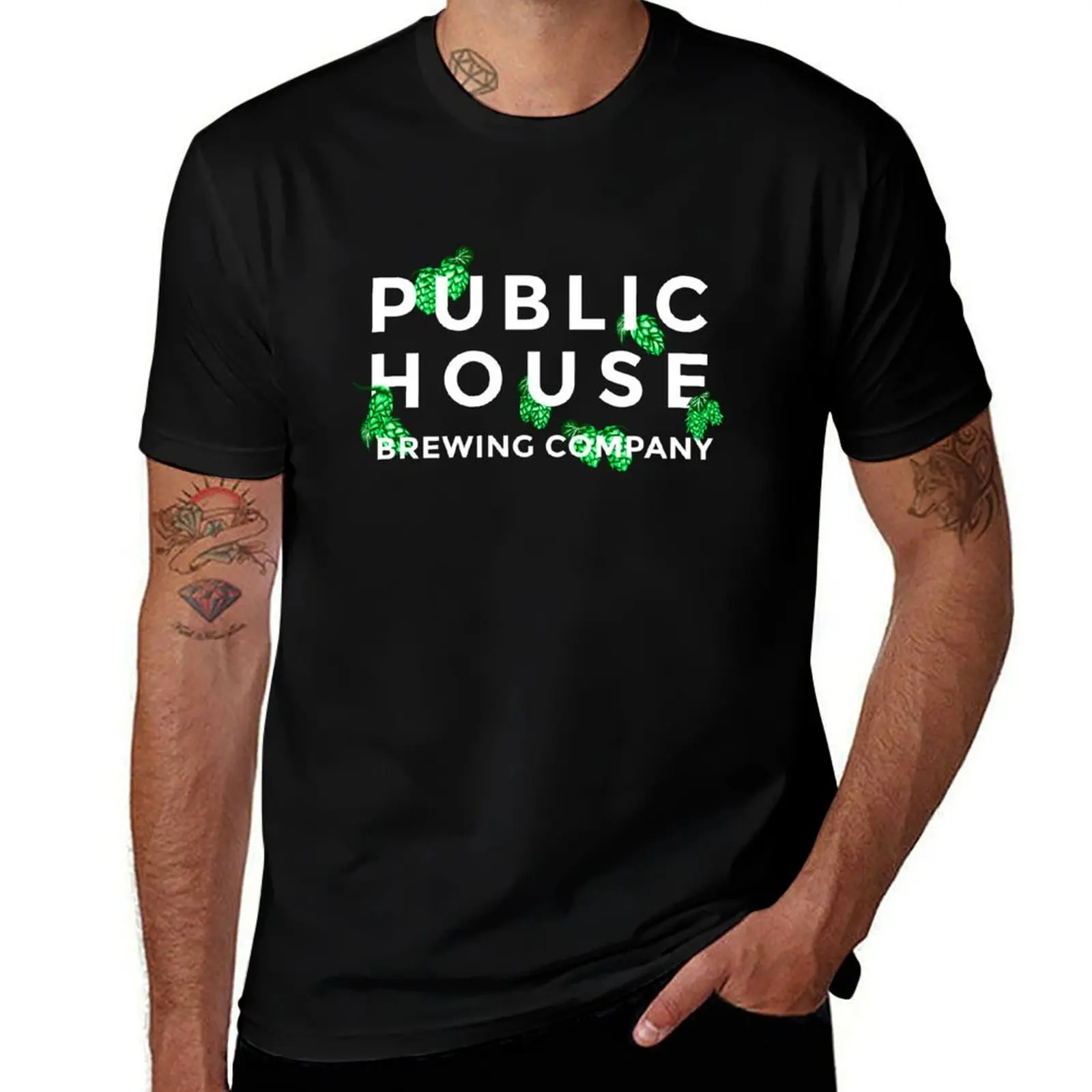

Футболка Public House Hops, мужская простая мужская футболка