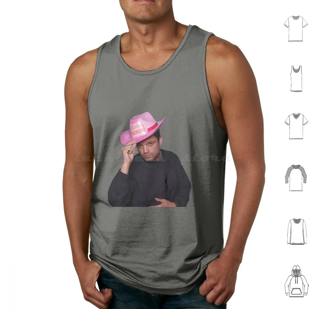 Yes Haw! Stan With Pink Birthday Princess Cowboy Hat Tank Tops Print Cotton Stan Stan Awesome Cute Yee Haw Yeehaw Cowboy