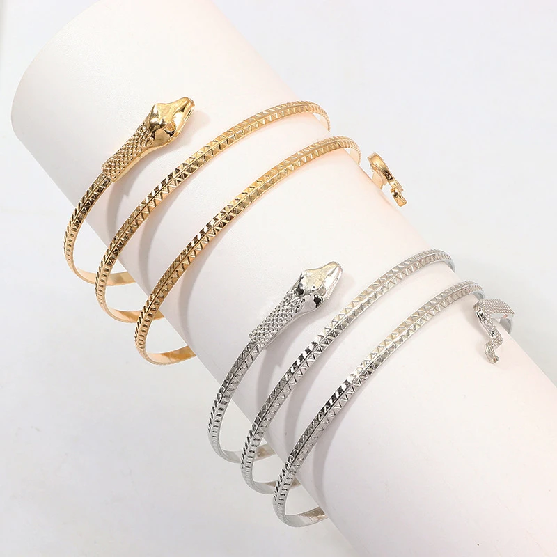 1PC Punk Open Adjustable Snake Cuff Bracelet Women Gothic Wrist Bangles Jewelry Gift