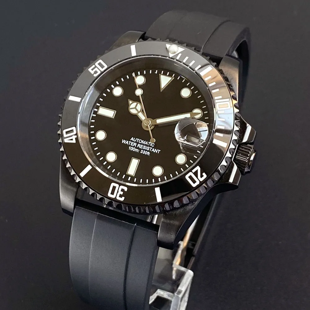 Tandorio New Luxury Business Premium Black PVD Sapphire Glass Watch 100M Waterproof Japan NH35A Automatic Men Machinery Watches