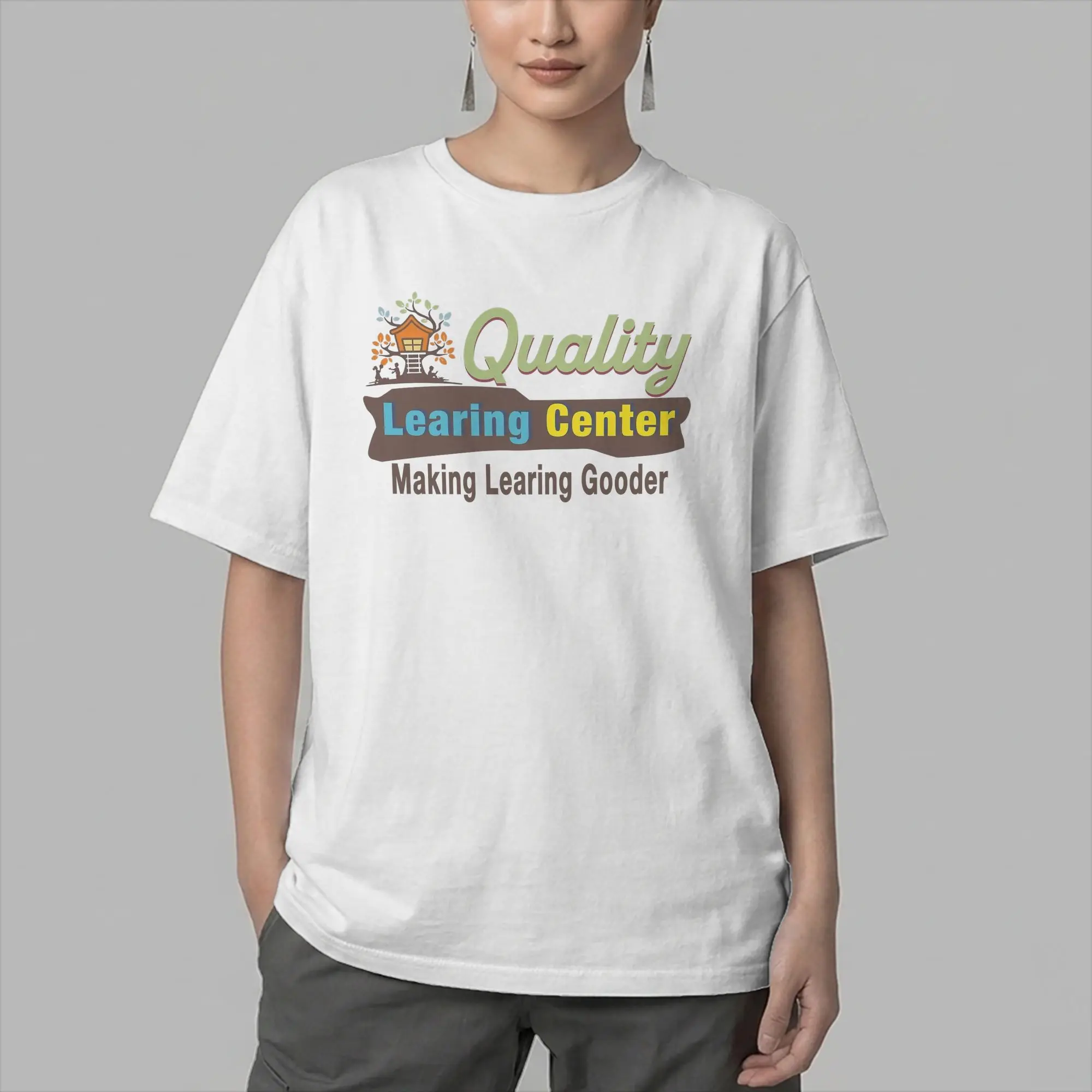 Quality Learing Center T Shirt Men's  Cotton Novelty T-Shirt O Neck  Tee Shirt Short Sleeve Tops Printing