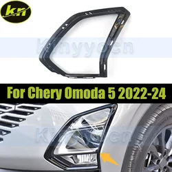 Car Front Bumper Headlight Trim For Chery Omoda 5 2022-2024 Headlight Molding Strip Cover Trim