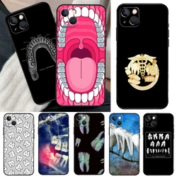 Dentist Tooth Pattern Phone Case For iPhone 13 14 15 16 Pro Max 11 12 XS XR X Plus Shockproof Bumper Soft Cover