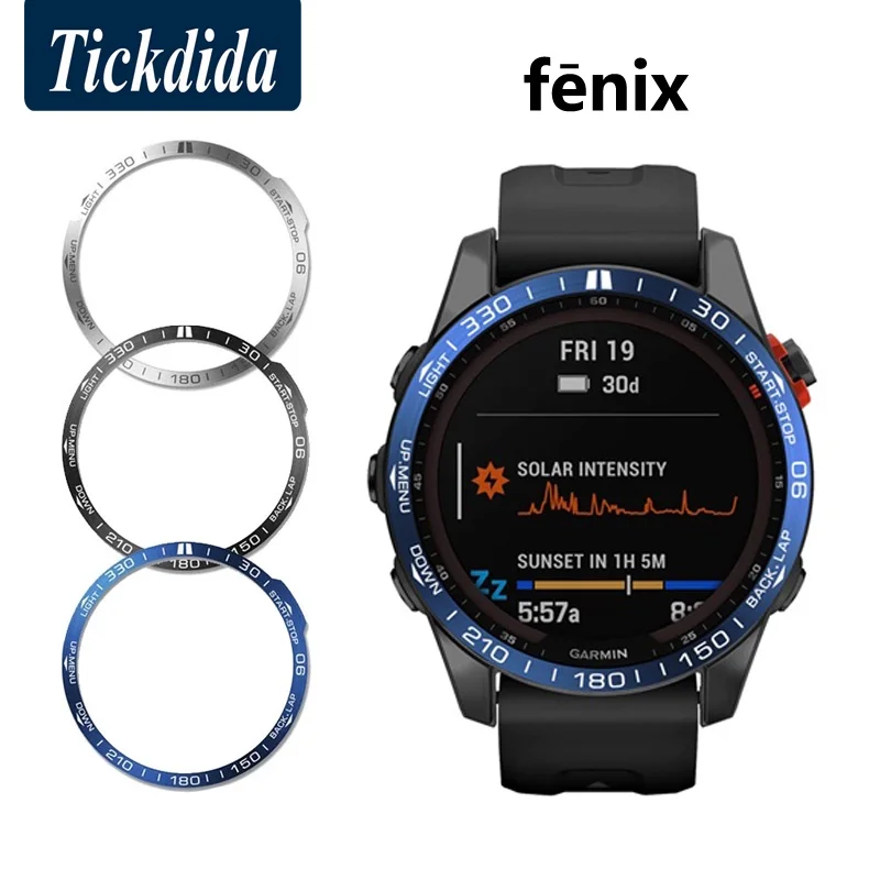 Garmin Fenix-スマートウォッチケースfenix 7x 6xおよび5x plus fenix7 6 5,傷防止保護,金属ベゼル付きケース