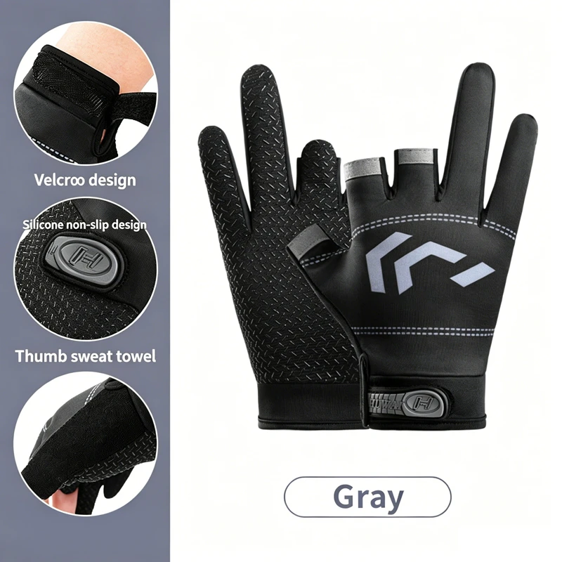 1 Paar Angelhandschuhe mit Sonnenschutz, 3 Freie Finger, Rutschfest, Atmungsaktiv, Geeignet für Outdoor-Sport, Radfahren, Angeln – Detail 9
