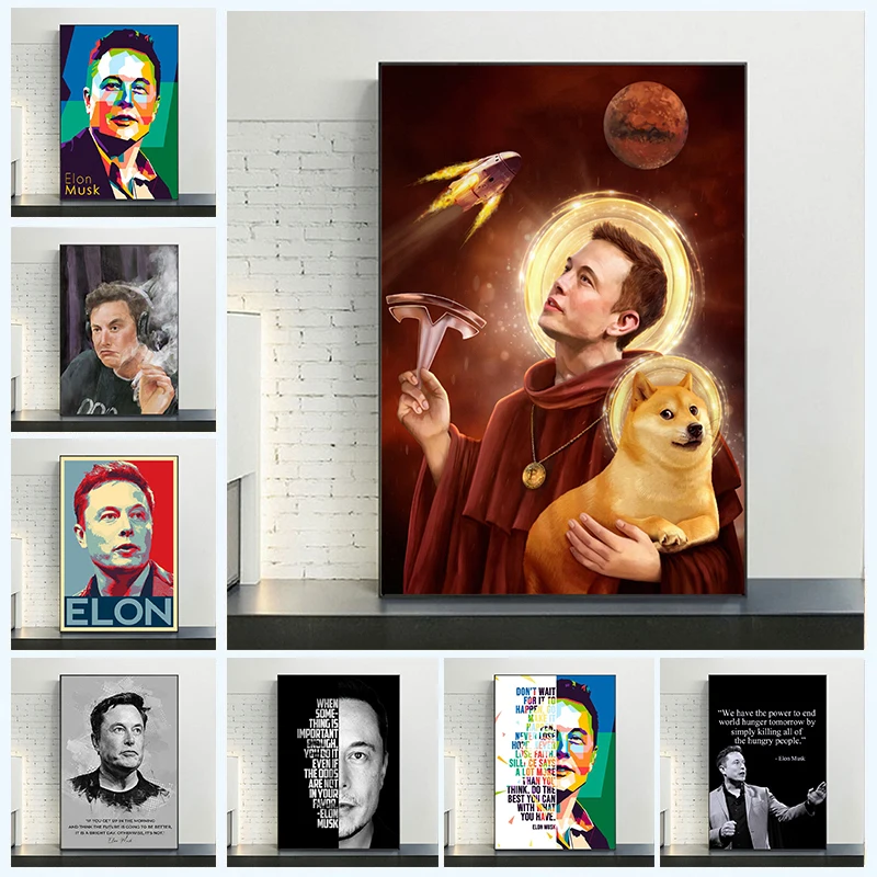 modern art inspirational Elon Musk Poster HD Print Canvas Printing Modern Art Poster, Suitable for Home Wall Decoration Cuadros