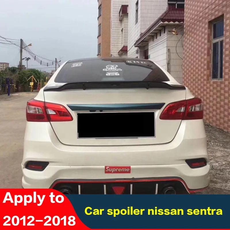 For Nissan Sentra Carbon Fiber/FRP Car Spoiler High Quality Color Spoiler 2012-2018 Sylphy Rear Lip Car Tail Fin Spare Parts