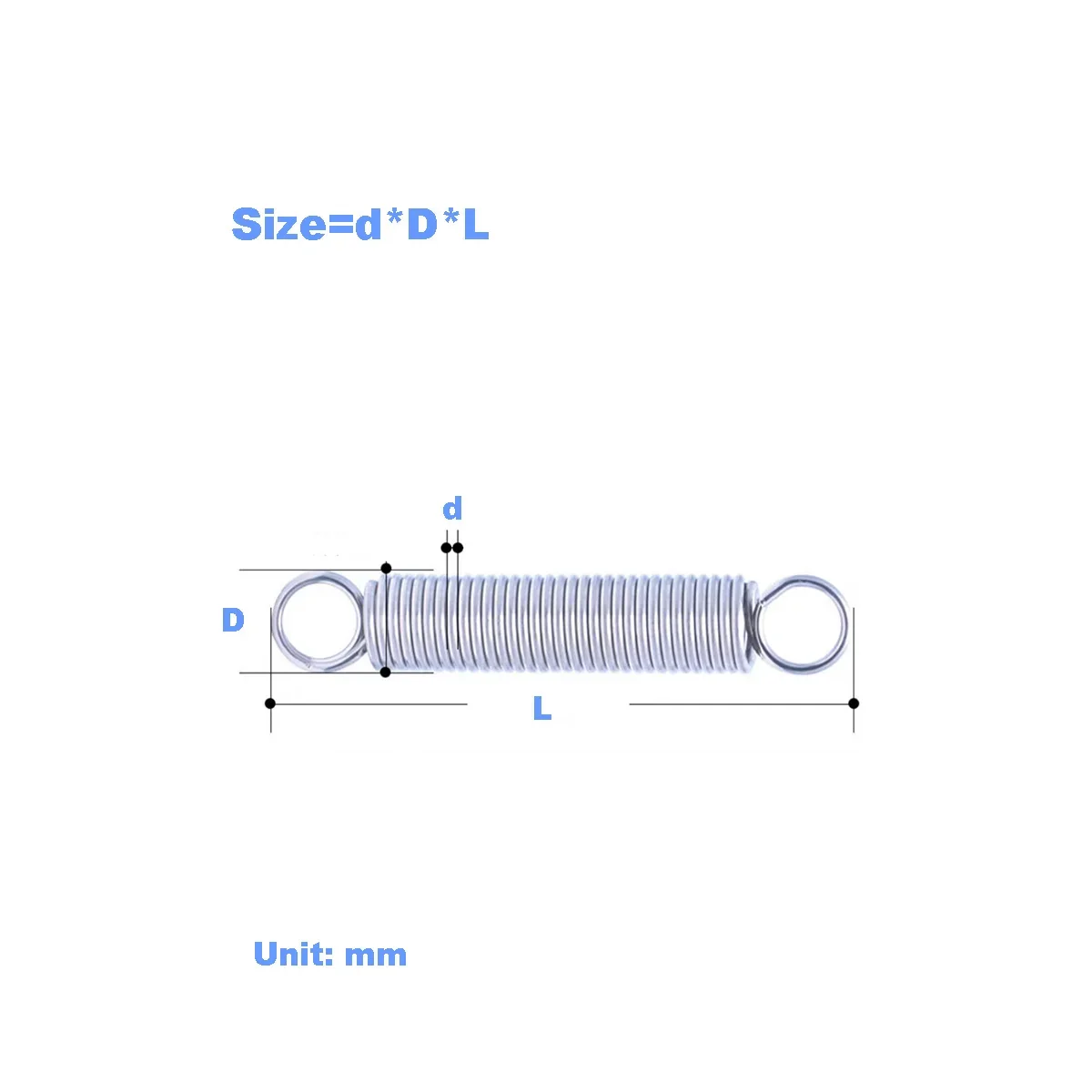 

304 Stainless Steel Tension Spring / Tension Closed Loop 1.5 * 10/12/15/16/18