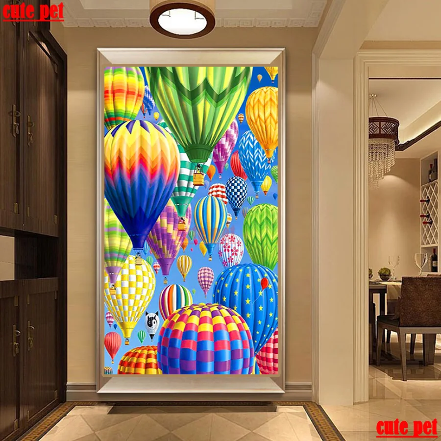 cute pet diy hot air balloon Embroidery Cross Stitch puzzle artwork 5d diamond painting Home Wall Decor Diamond Mosaic puzzle