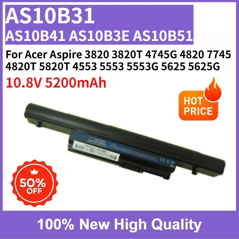 

AS10B31 AS10B41 AS10B3E AS10B51 Battery for Acer Aspire 3820 3820T 4745G 4820 4820T 5820T 4553 5553 5553G 5625 5625G 5745DG 7745