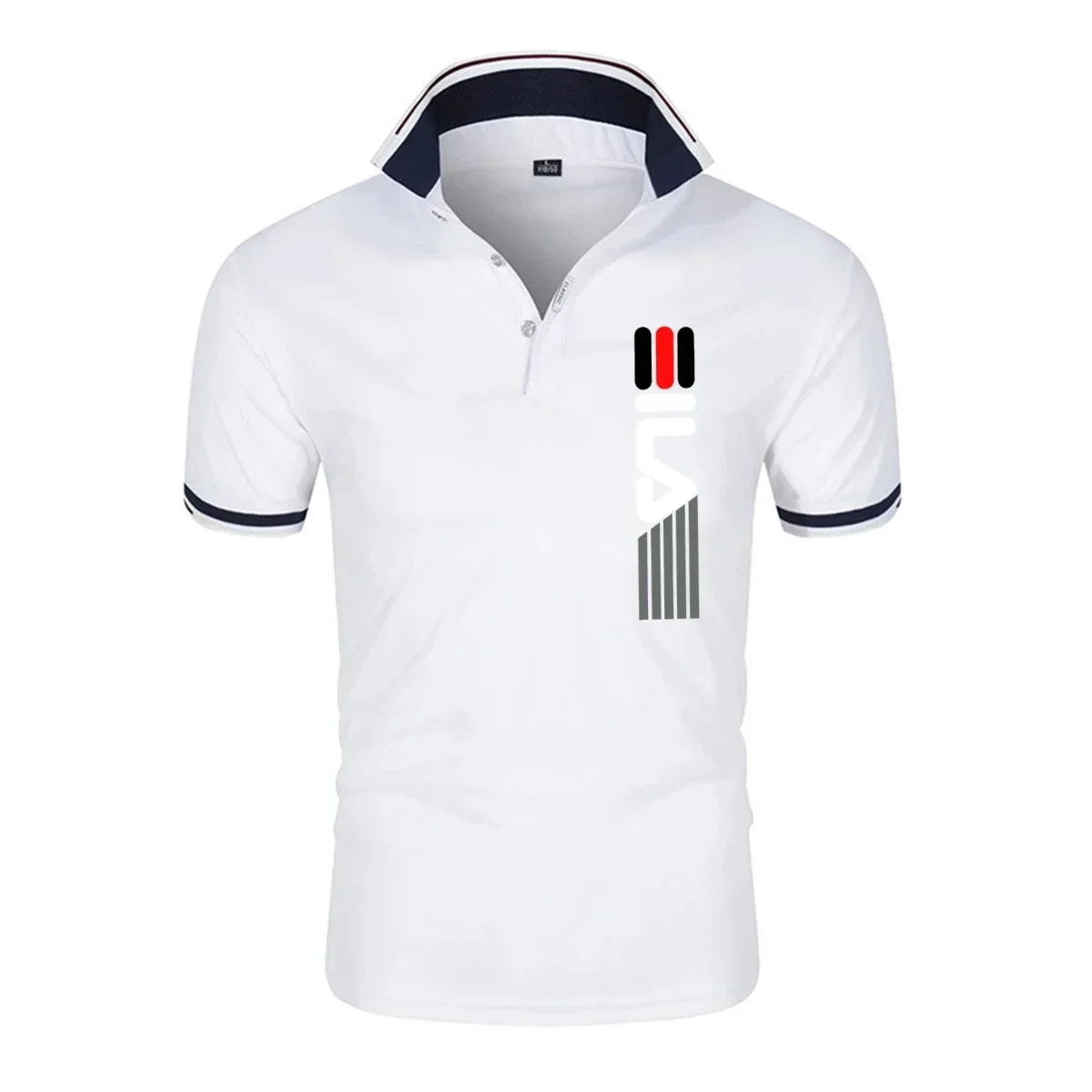 2025Summer New Men's Lapel Anti-pillin Polo Shirt printing  Short Sleeve Casual Business Fashion Slim Fit Polo Shirt for Men