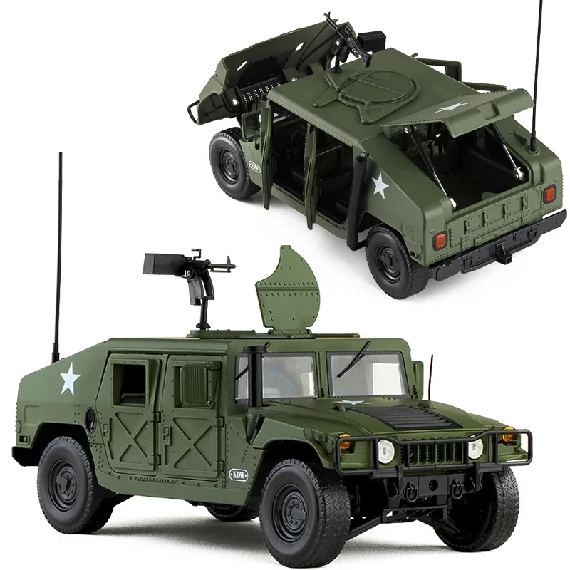 Diecast Alloy   H1 Military Off-road Vehicle Armored Cars Model Adult Classics Collection Toys Souvenir Static Display