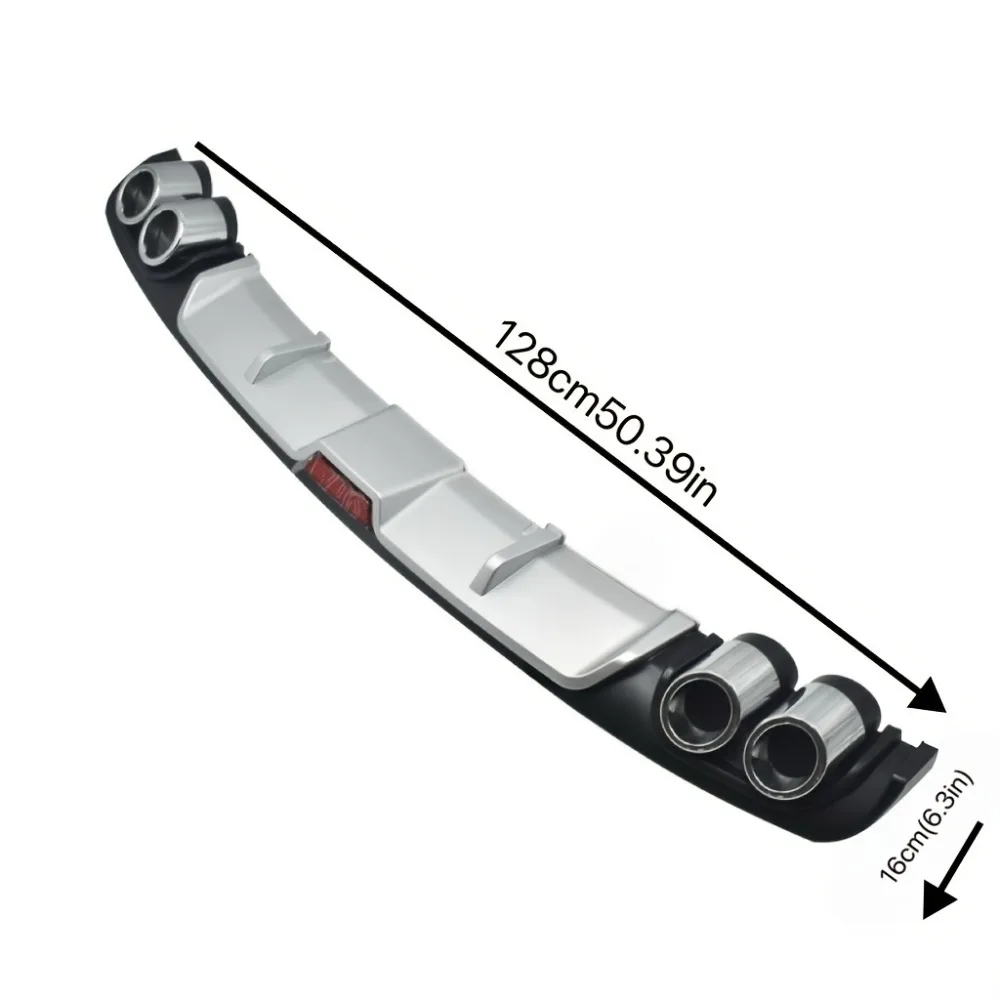 

Car Rear Bumper Lip Silver Black 128cm Rear Diffuser Car Exterior Modification Decoration Parts for All Universal Cars