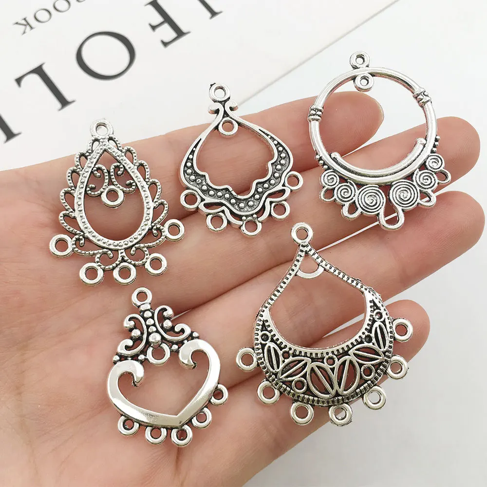 20PCS Retro Ethnic Hanging Head Earrings Connector For Jewelry Making Bracelet Necklace Connecting Link DIY Accessories Supplies