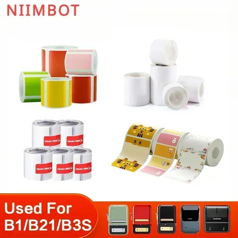 Niimbot Mini Printer Thermal Wire White/Color/Round/Flower Sticker Self Adhesive Waterproof Sticker For B1 B21 B203