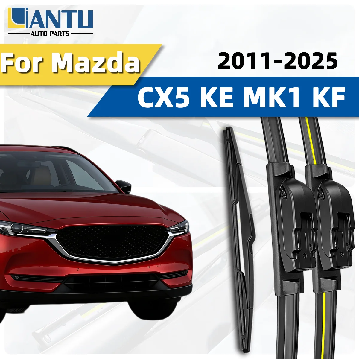

Комплект из 3-х передних и задних дворников для Mazda CX5 KE MK1 KF 2011-2025: Премиум-качество, бесшумные, без разводов, долговечные автоаксессуары
