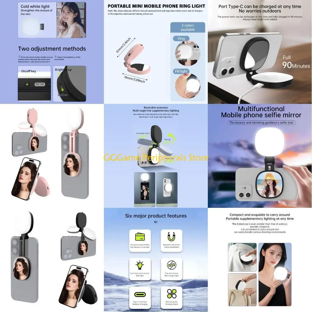 U55B ضوء الهاتف المغناطيسي المحمول ذو زاوية إضاءة عالية الدقة للتصوير الفوتوغرافي الاحترافي #1