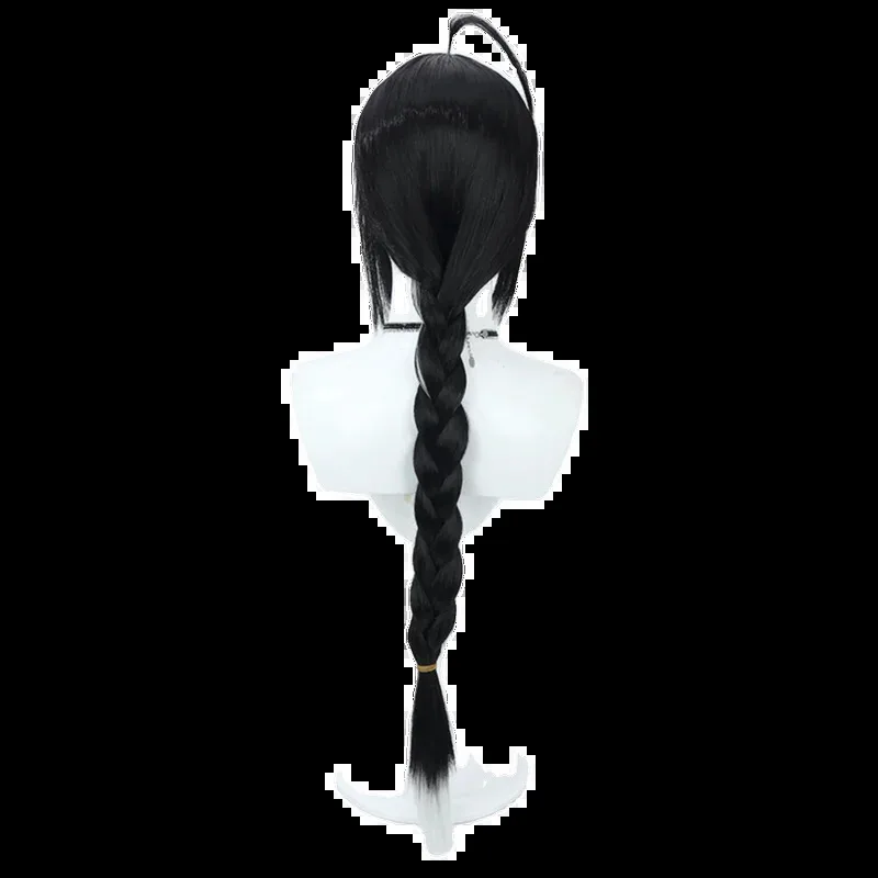 مصير الساموراي بقايا ياماتو تاكيرو شعر مستعار تأثيري 90 سنتيمتر الأسود مضفر مقاومة للحرارة الشعر الاصطناعية هالوين لعب الأدوار الطرف