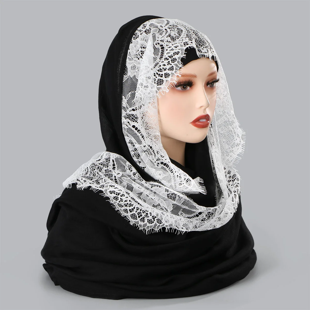Rayon Cotton Modal Hijab For Muslim Womens Headscarf Lace Shawls Scarf Headwraps Veil Islamic Headband Ramadan Turban 200*100cm