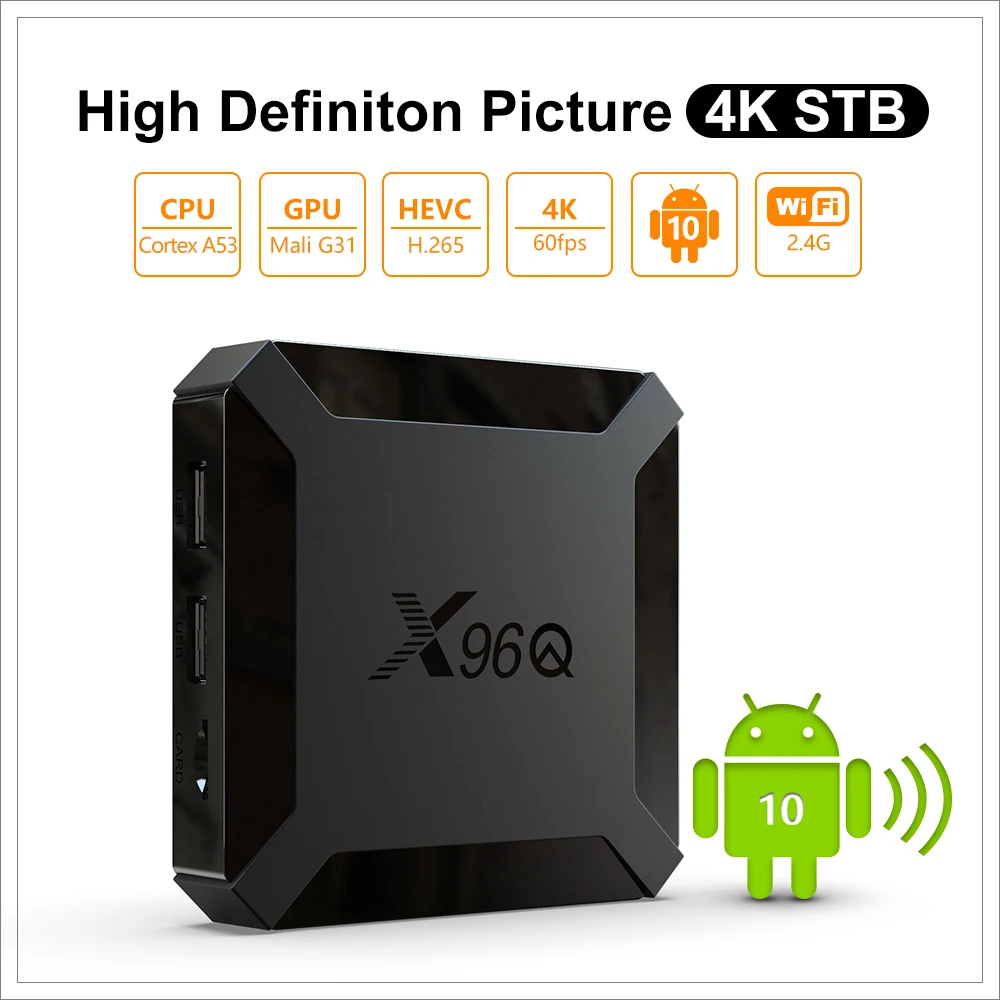 X96Q 2GB 16GB Android 10.0 TV Box Allwinner H313 Quad Core 4K 2.4G Wifi Google Player Youtube X96 1GB 8GB Set Top Box