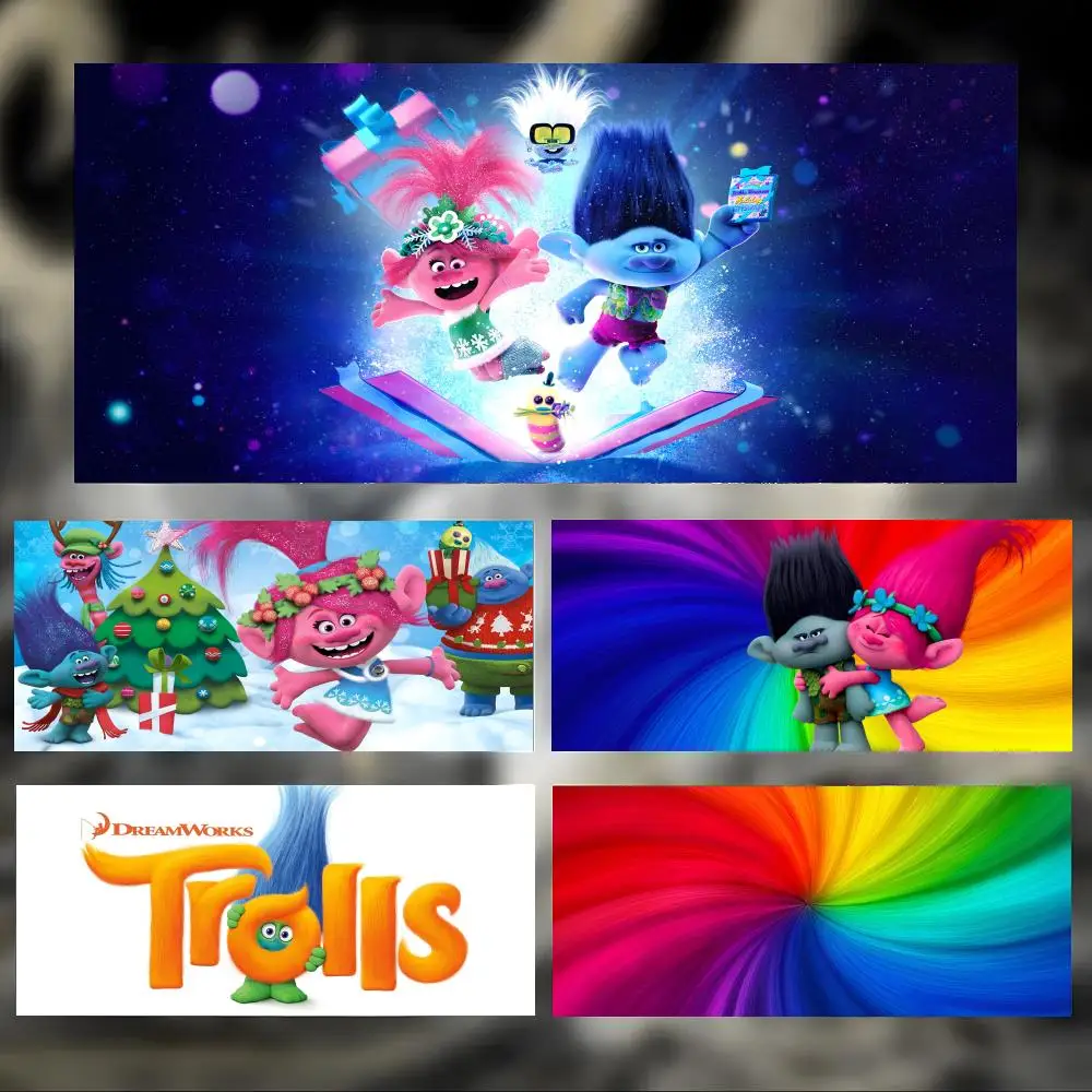 Colorful Fun Cartoon T-Trolls Mouse Pad Large Thick Desk Pad Stitched Edges Gaming Mouse Mat for PC