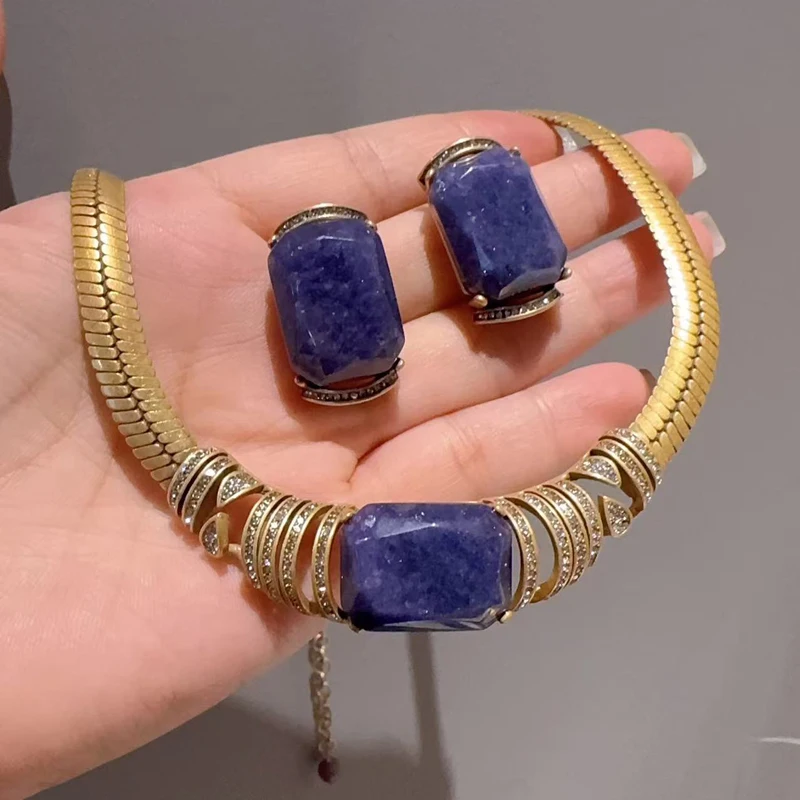 vintage-square-lapis-lazuli-necklace-set-for-wedding-earrings-antique-jewelry-luxury-gold-color-snake-chain-collar-2026-new