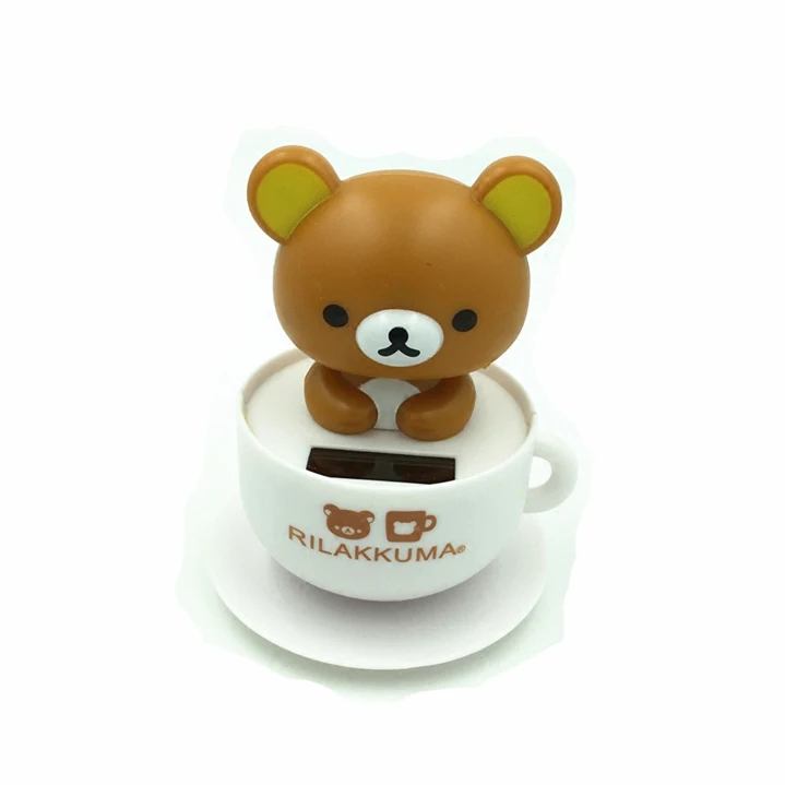 New Cute Rilakkuma Korilakkuma Bear Cup PVC Figure Dolls Toys For Girls Kids Car Decoration 7CM