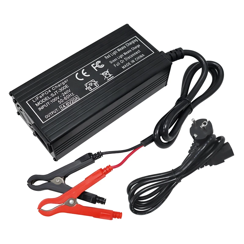 12V 12.8v 20A 110-220V inteligentna ładowarka Lifepo4 4S 14.6V 20A wysoka ładowarka sieciowa do akumulatora Lifepo4 z aluminiowa obudowa wentylatora