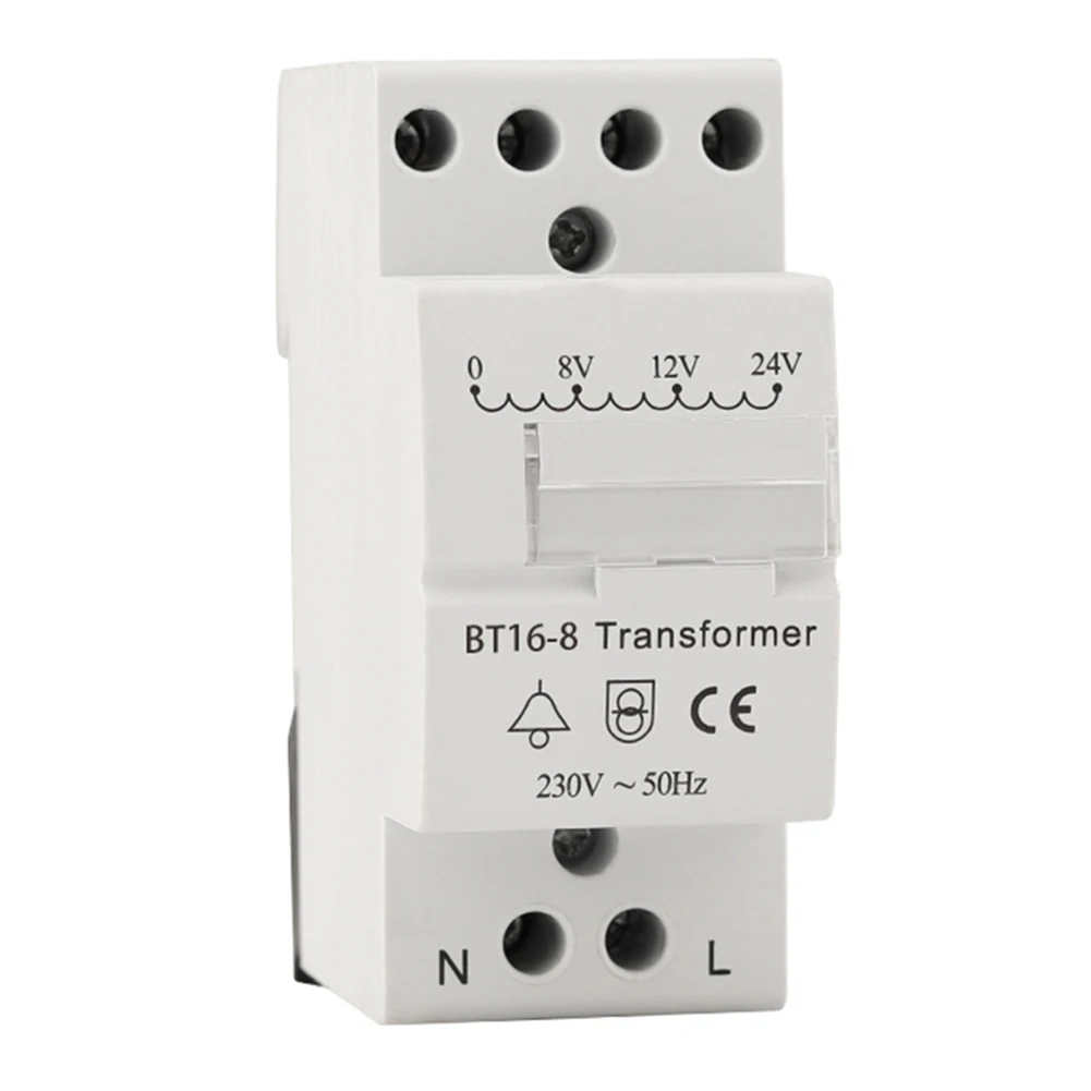 AC230V Doorbell Transformer 4VA 8VA AC 230V Doorbell Output Transformer Power Transformer For 35mm Standard Guide Rail Door Bell