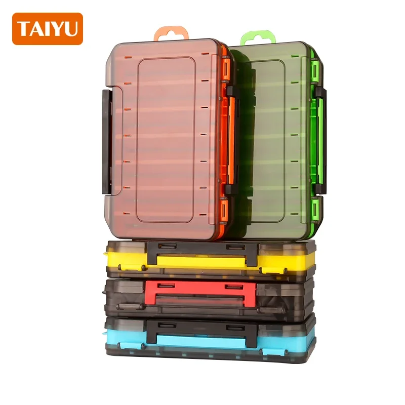 

Fishing Tackle Box 14 Compartments Fishing Accessories Lure Hook Case Double Sided Fishing Tool Organizer Boxes