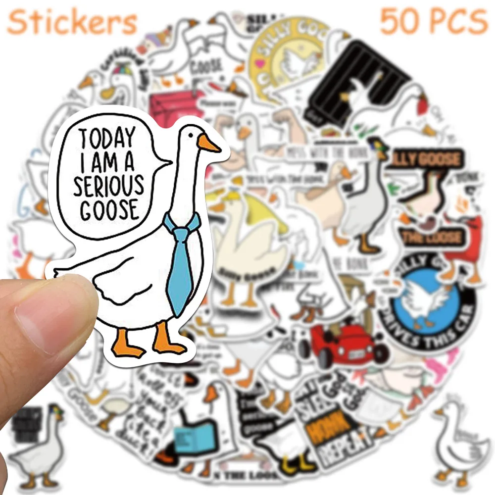 50pcs Funny Silly Goose Stickers Decals For Laptop Suitcase Skateboard Guitar DIY Aesthetic Stickers Kids Creative Toys Gifts