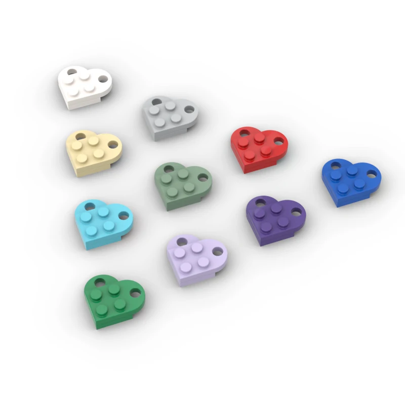 MOC High-Tech Assemble Particle 3176 Heart Necklace/Key Heart-shaped Brick Building Blocks Kit DIY Replaceable Part Children Toy