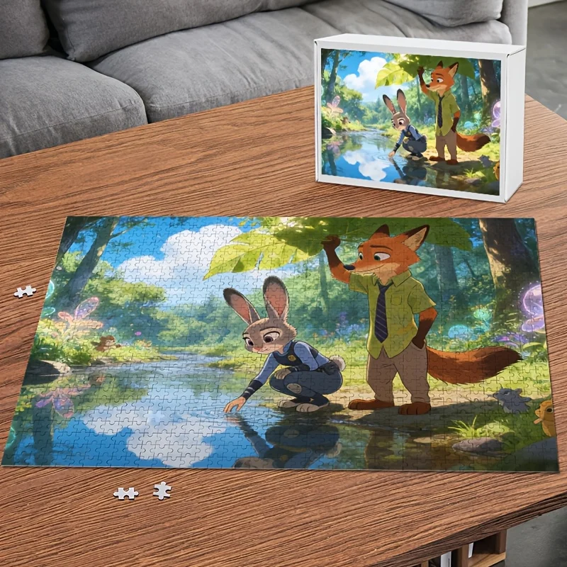 1000 ชิ้น จิ๊กซอว์โปสเตอร์ดิสนีย์ ซูโทเปีย จูดี้ และ นิค ไวลด์ - กิจกรรมสนุกๆ สำหรับครอบครัว, ภาพยนตร์, เกมวันเกิด, ของตกแต่งห้อง