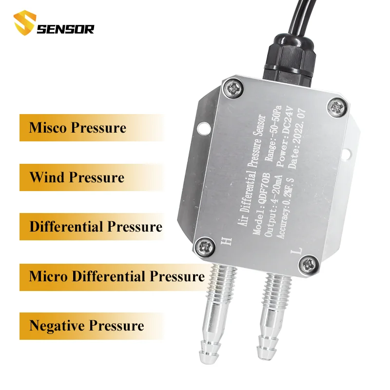 Differential Air Pressure Sensor 4-20mA 0-10V RS485 Differential Pressure Transducer 0-30Kpa Differential Pressure Transmitter