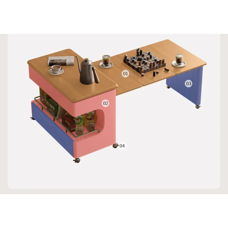 

Movable side table folding coffee table table small lifting telescopic sofa side cabinet