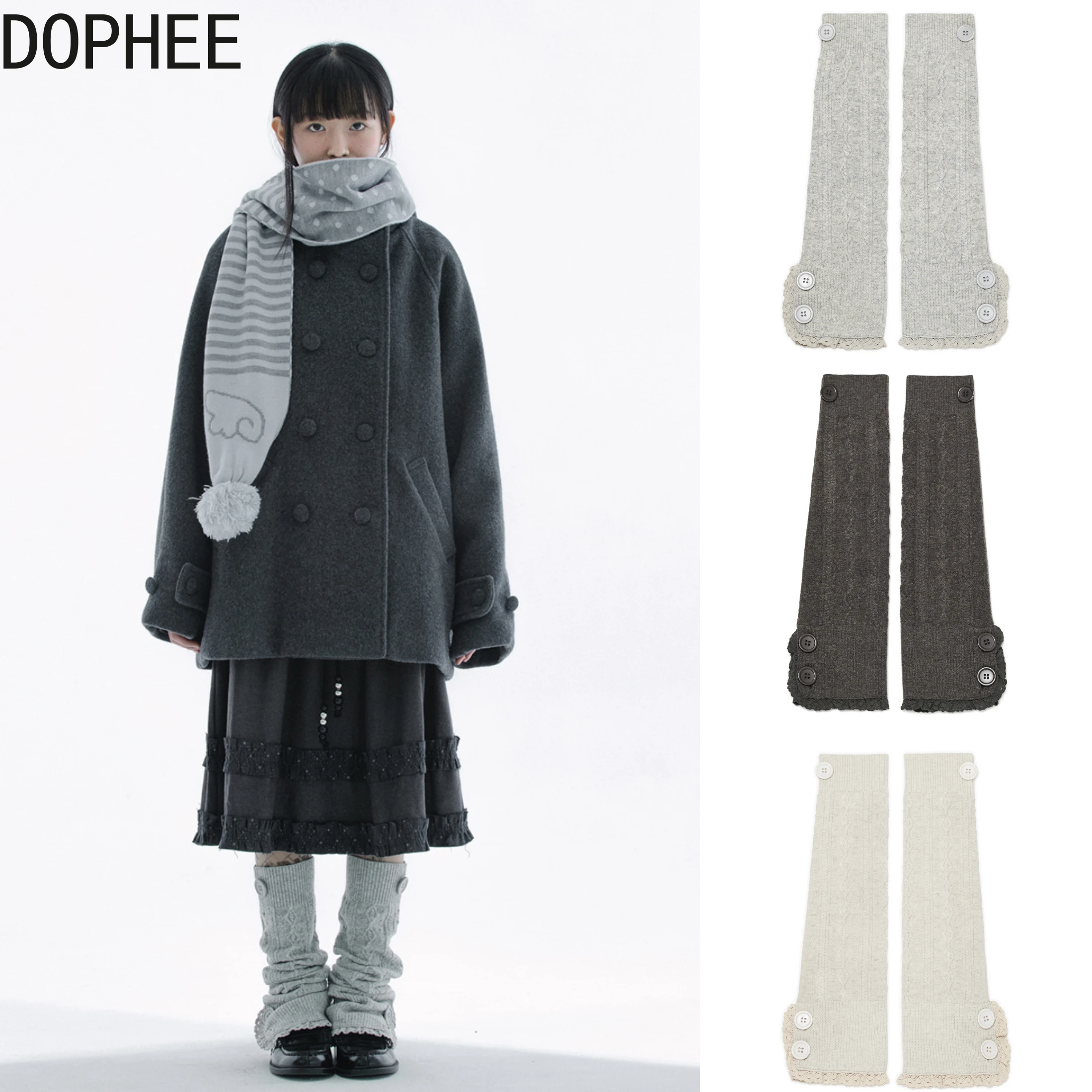 

Новинка 2023 года, осенние корейские модные вязаные носки для милых девочек, элегантные повседневные женские вязаные гетры с оборками, однотонные