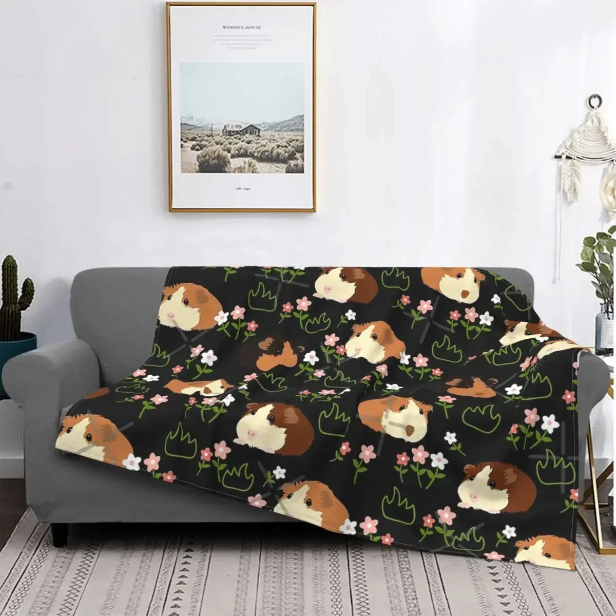 

Guinea Pig Throw Blanket Plaid Luxe Bedspread on The Sofa Covers Blankets for Beds Winter Decoration Soft Warm King Queen Size