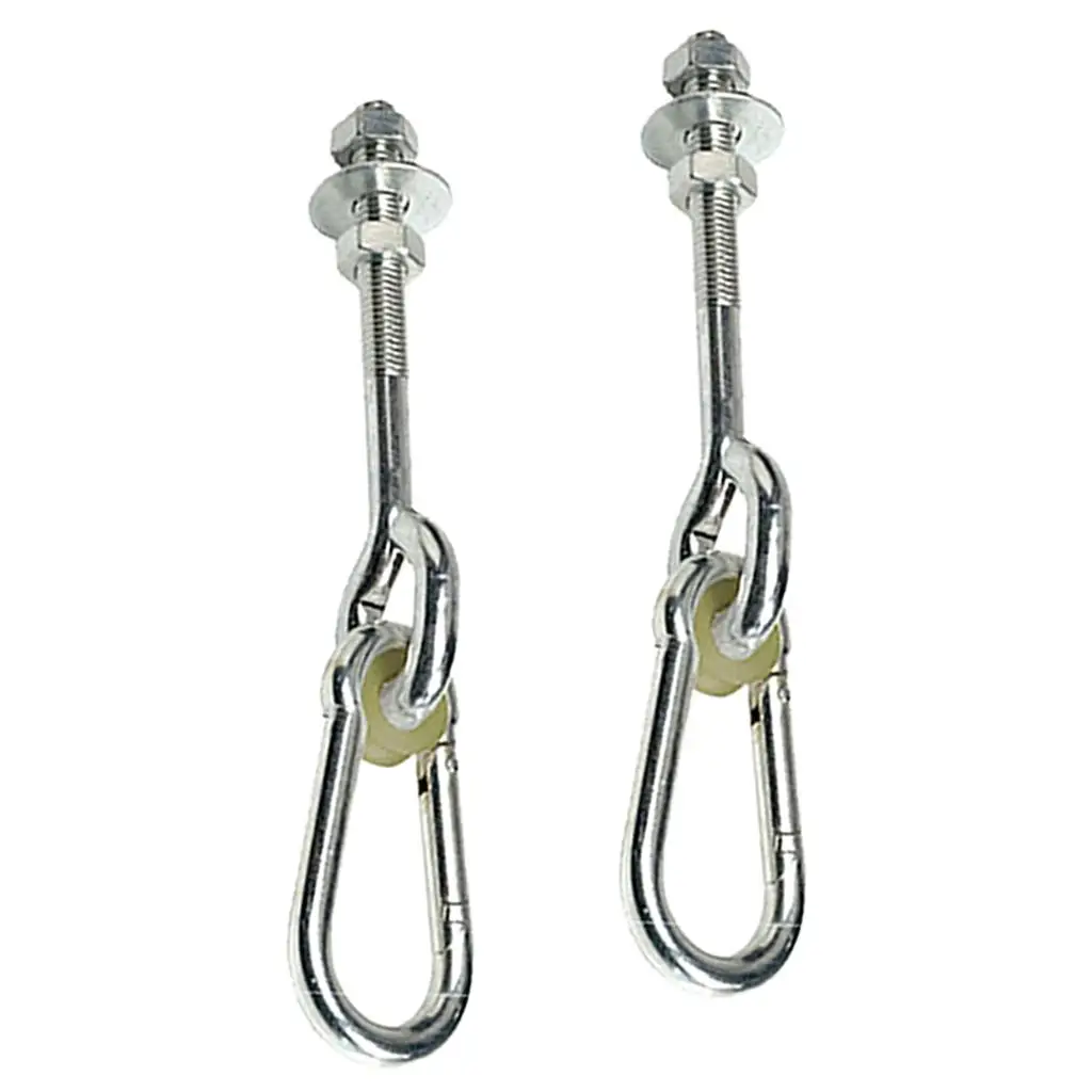 

1 Pair Swing Thread Hook White Zinc Plated Metal Hanger for Ceiling Swing and Climbing Frame Room