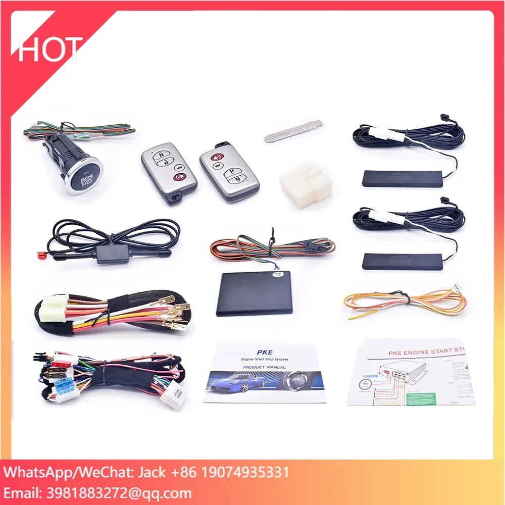 

PKE Keyless Entry System Push Button Start Stop Remote Starter Car Alarm Universal Car Car