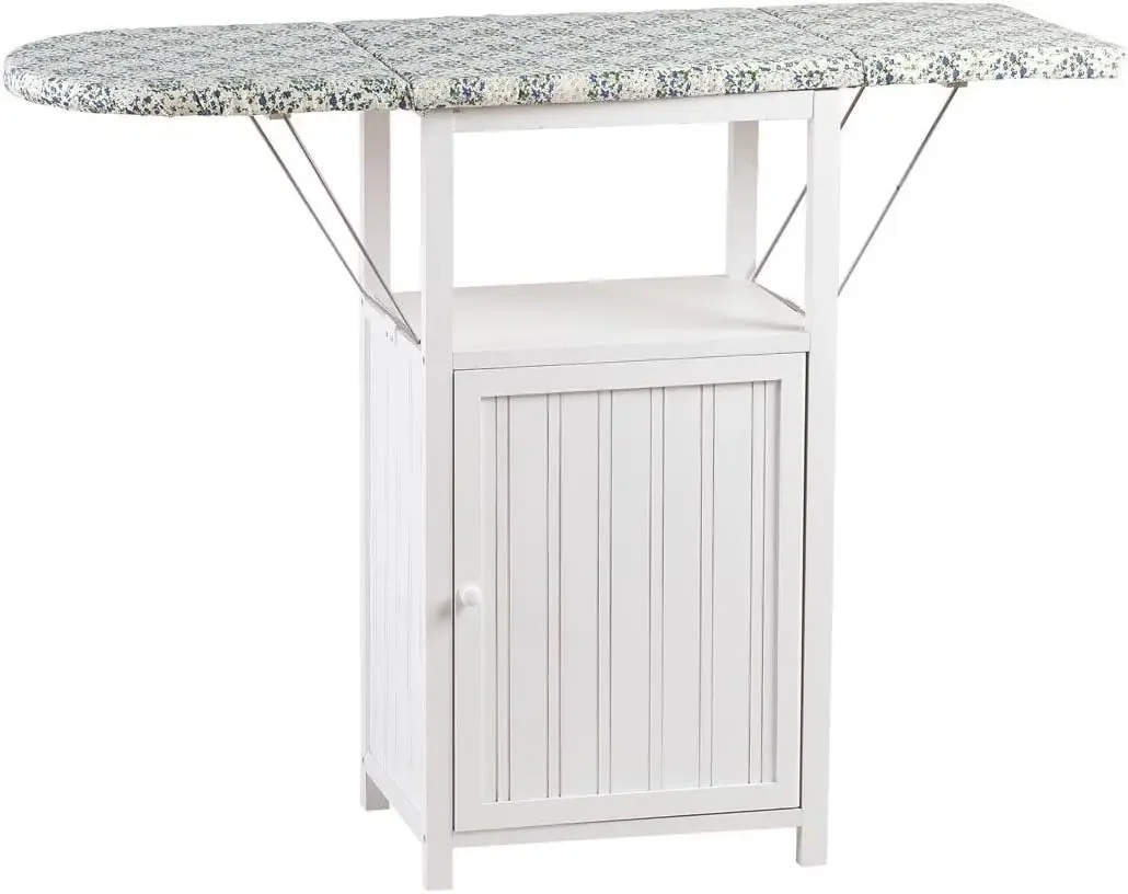 Deluxe Ironing Board with Storage Cabinet, Perfect for Small Spaces with Extra Storage, Folding Station, Crafted with 100%