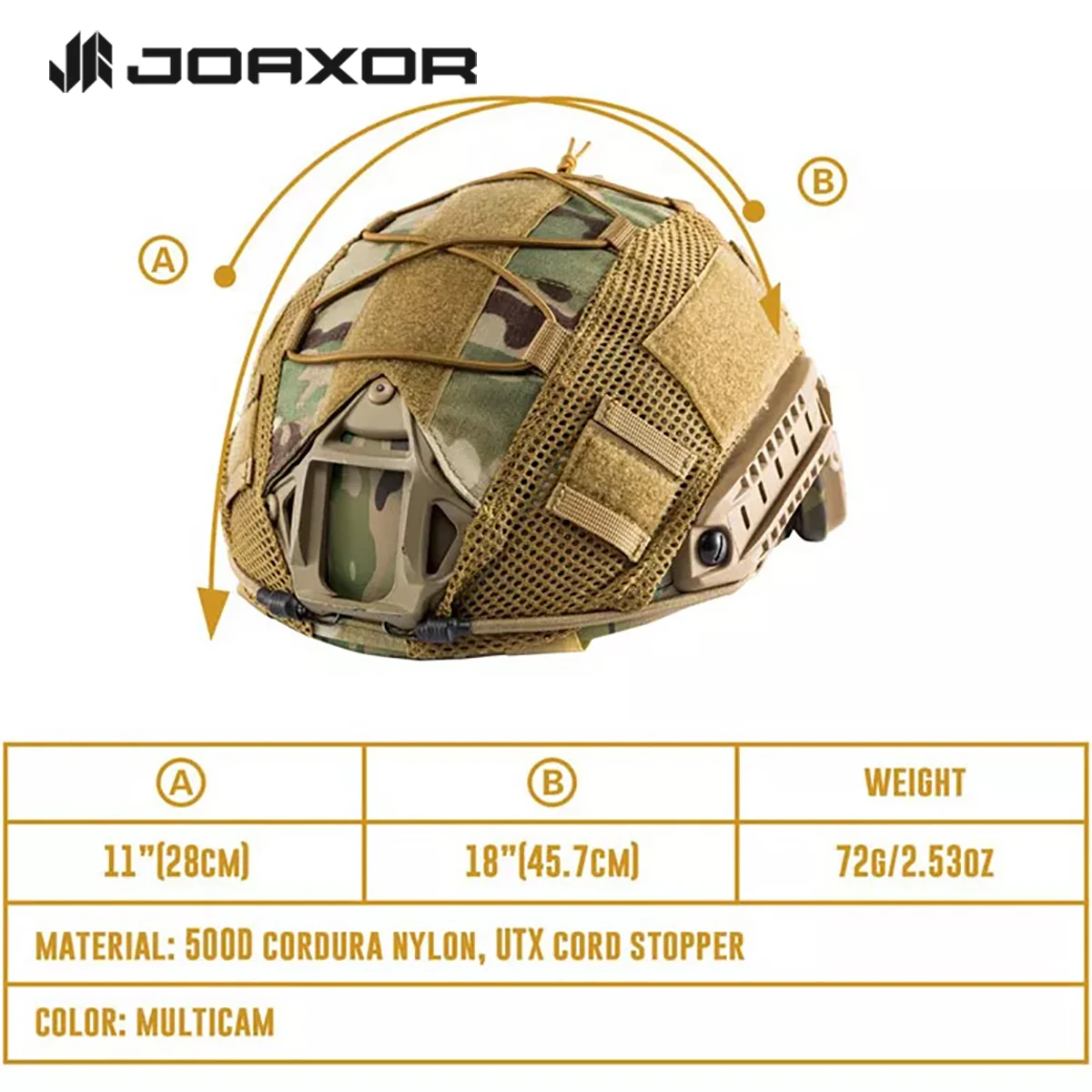 JOAXOR Camouflage Helmet Cover For Ops-Core PJ/BJ/MH Fast Helmet Cover Tactical Militar Hunting CS Wargame Outdoor Sport