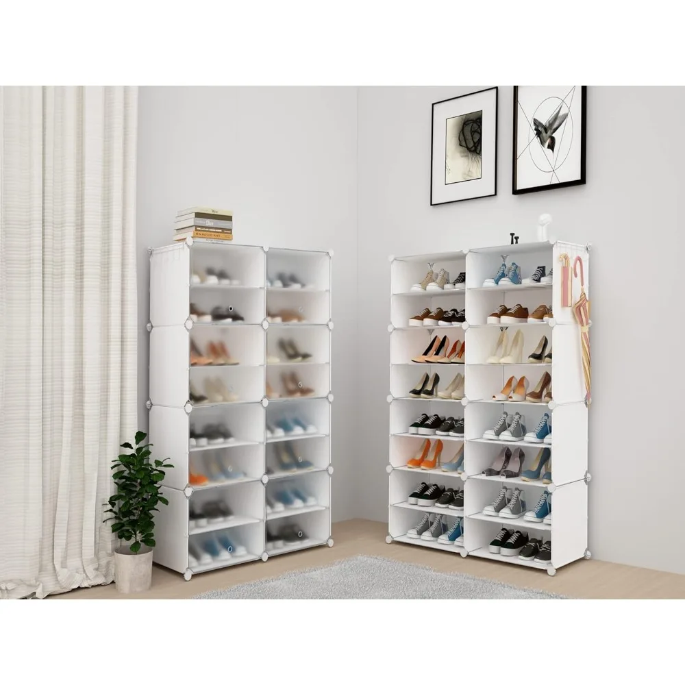 

Shoe Storage,32 Pairs Shoe Rack Organizer for Closet ShoesCabinet with Door Shoes Shelves for Closet,Entryway,Hallway,Bedroom