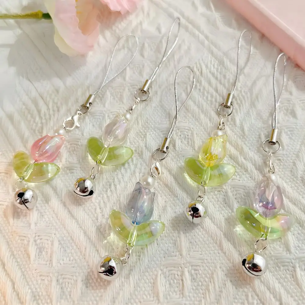 Tulip Sweetness INS Style Fai da te Telefono Charm Strap Portachiavi fatto a mano Cordino Catena Ciondolo Decor Cordino Portachiavi