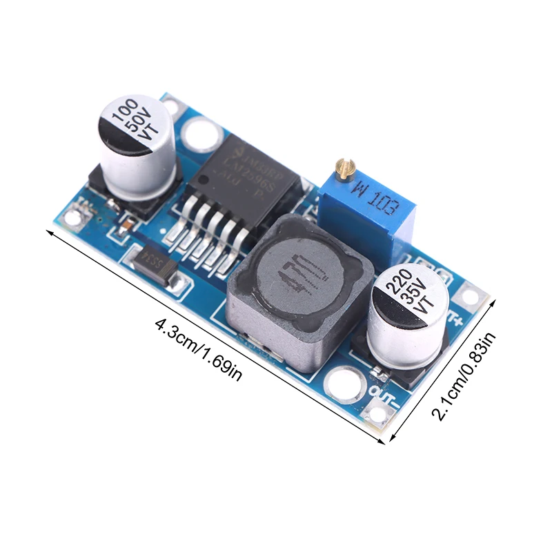 Convertidor reductor LM2596S de CC a CC, regulador de voltaje de alta eficiencia, 3,0-40V a 1,5-35V, ajustable, 1 unidad