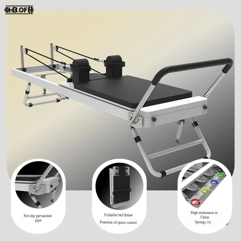 Pilates Training Equipment, Core Training, Foldable Bed, Thick Spring, Hot-Dip Galvanized Pipe Yoga Bed