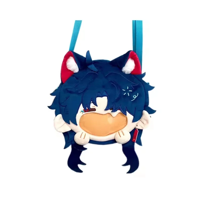 Hot Game Honkai: Star Rail Blade Cosplay Plush Bag Big Mouth Theme Blue Itabag Doll Toy Crossbody Bag Backpack Dark Blue Wallet